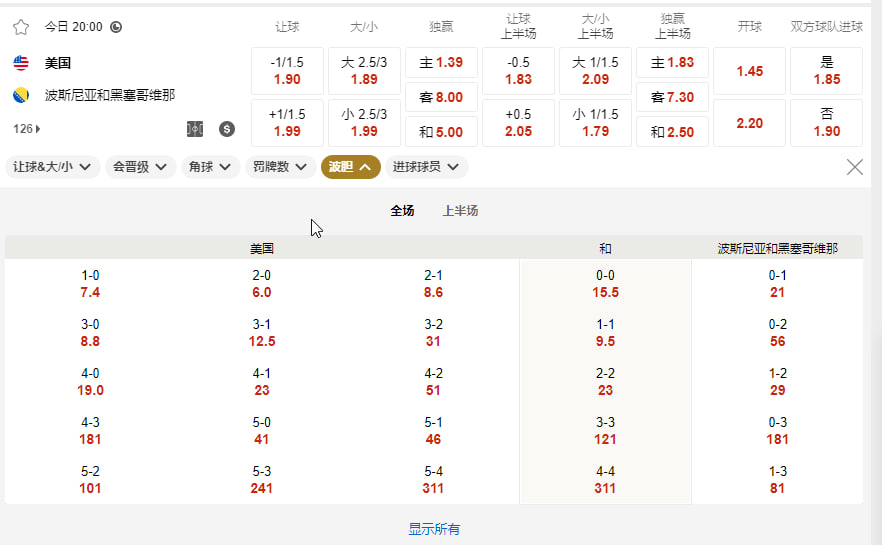 . 美国 vs 波黑（1/16 决赛北京时间 7 月 2 日 08:00）