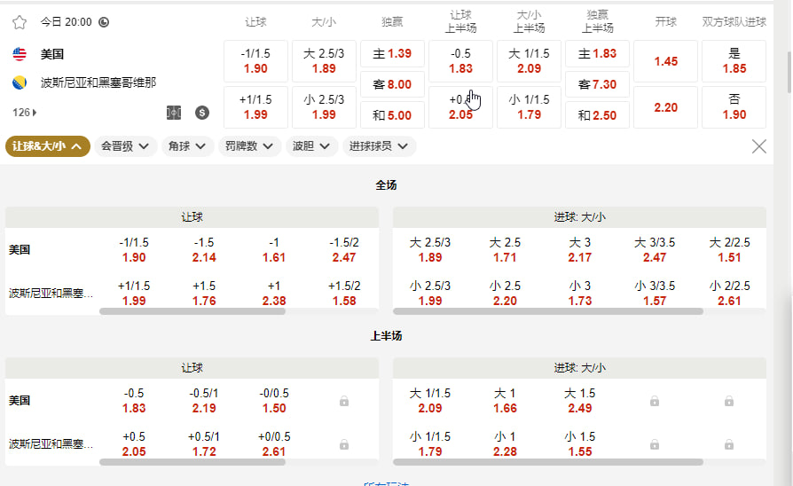 . 美国 vs 波黑（1/16 决赛北京时间 7 月 2 日 08:00）