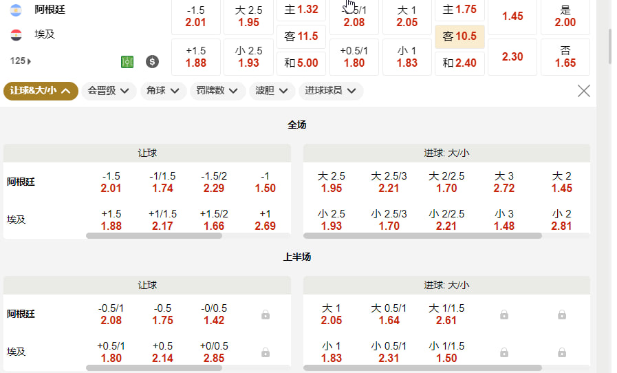 阿根廷 vs 埃及（北京时间 7月8号  00:00   1/8 决赛）