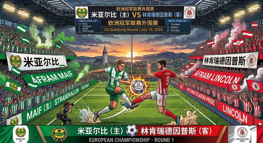 欧洲冠军联赛外围赛  7月22日 00:00  米亚尔比 (主) vs 林肯瑞德因普斯 (客)