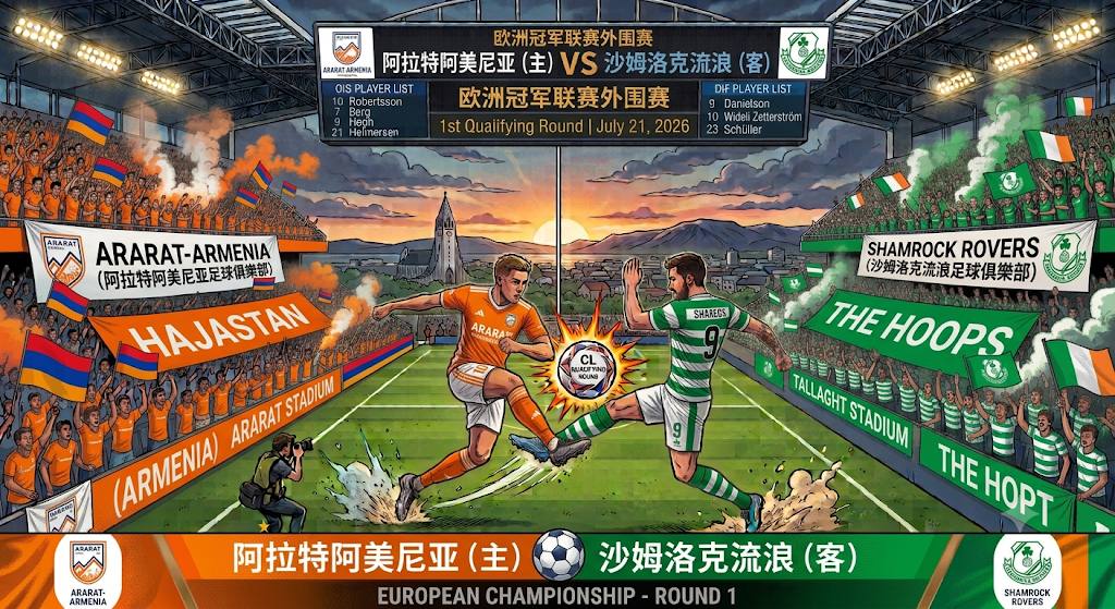 欧洲冠军联赛外围赛  7月22日 00:00  阿拉特阿美尼亚 (主) vs 沙姆洛克流浪 (客)